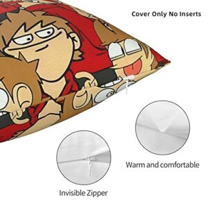 Anime Manga Eddsworld Pillow Covers Decorative Throw Pillow Cases Soft Sofa Bed Pillowcases for Living Room Bedroom Couch 20"X20"