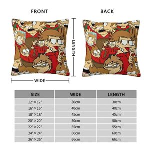 Anime Manga Eddsworld Pillow Covers Decorative Throw Pillow Cases Soft Sofa Bed Pillowcases for Living Room Bedroom Couch 20"X20"