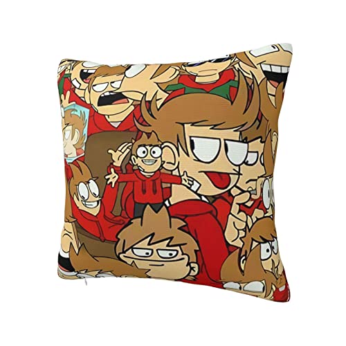 Anime Manga Eddsworld Pillow Covers Decorative Throw Pillow Cases Soft Sofa Bed Pillowcases for Living Room Bedroom Couch 20"X20"