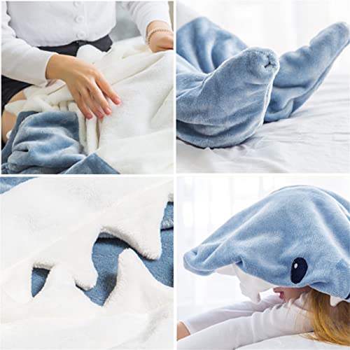 Shark Blanket Adult - 2023 New Shark Onesie Blanket - Wearable Shark Blanket Super Soft Cozy Flannel Hoodie Sleeping Bag - Shark Blanket Hoodie (83inX35.5in-XL)