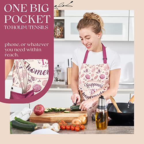 VITA ELEGANTE Waterproof Apron for Women with Large Pocket - Oil and Stain Repellent - Stylish & Soft on Skin - Kitchen Aprons with Pockets for Cooking & Baking