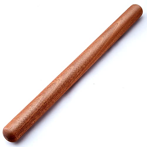 Wood Rolling Pin, Extra Long Thickened Rolling Pin for Baking, Wooden Dough Roller with Round Design at Both Ends for Multipurpose Aisoso (17.7 X 1.38 inches, Natural)