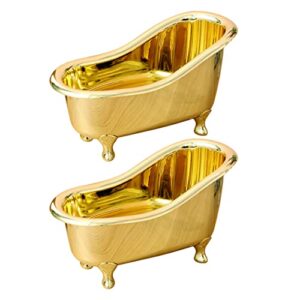 kallory dish vanity golden shaped organizers jewelry caddy for necklace earrings soap organizer: bathtub home cosmetics beauty skincare storage countertop desktop organizer decorations