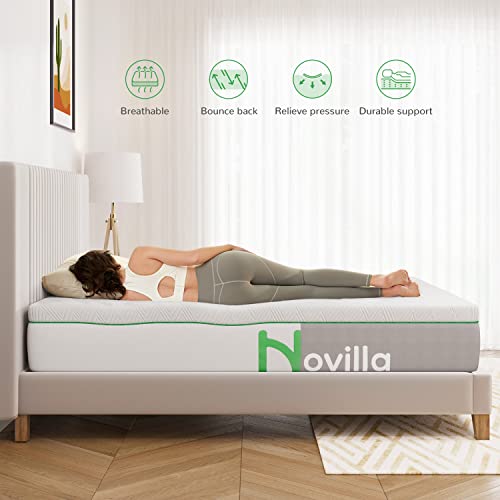 Novilla Full Size Mattress, 12 Inch Gel Memory Foam Full Mattress for Cooling Sleep & Pressure Relief, Medium Soft with Motion Isolation, Mattress in a Box, Lullaby