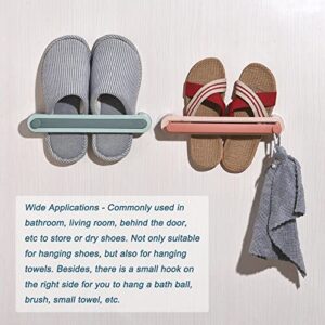 uxcell Slipper Rack, 270mm ABS Wall Mounted Retractable Shoes Towel Hanger for Bathroom Shoe Holder Green