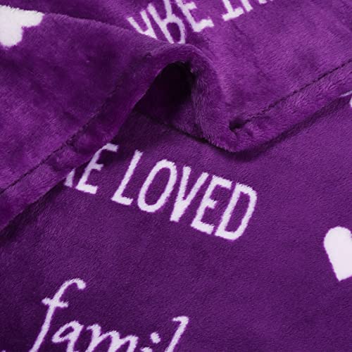 FILO ESTILO Gifts for Grandma, Grandma Blanket, Grandma Gifts for Mothers Day, Birthday, Christmas from Grandchildren, Grandmother Throw Blanket 60x50 Inches (Fleece, Purple)