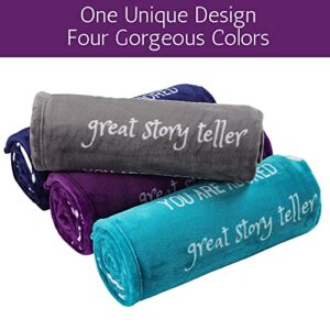 FILO ESTILO Gifts for Grandma, Grandma Blanket, Grandma Gifts for Mothers Day, Birthday, Christmas from Grandchildren, Grandmother Throw Blanket 60x50 Inches (Fleece, Purple)