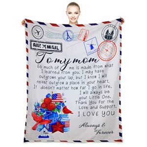 elejolie birthday gift for mom throw blanket,fleece blanket for mom from daughter/son,thanksgiving day gift for mother soft/cozy/flannel blanket for couch,sofa,bedding(60” x 80”)