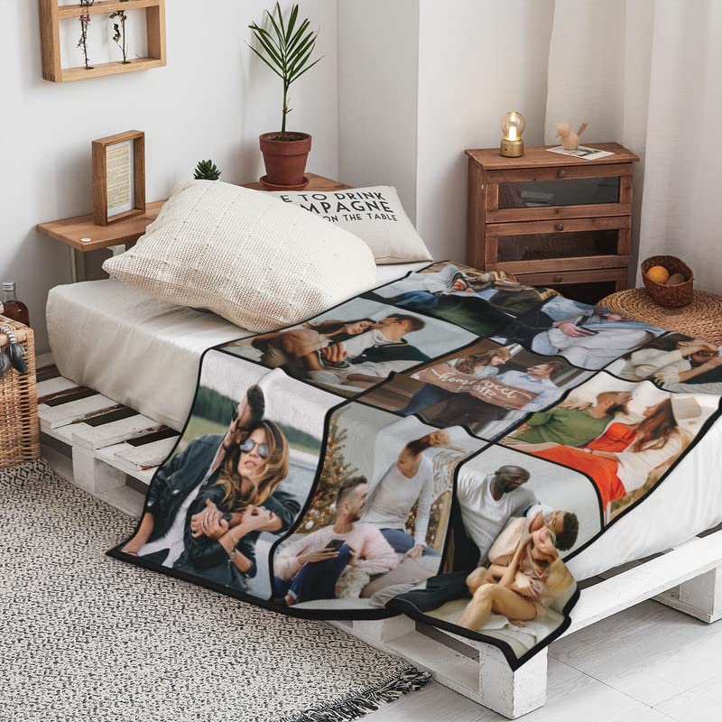 Custom Blankets with Photos Personalized Throw Blankets with Picture Fathers for Mom