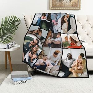 Custom Blankets with Photos Personalized Throw Blankets with Picture Fathers for Mom