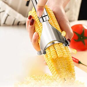 Stainless Steel Corn Peeler, ​Magic Corn Cob Stripper Tool - Corn Peeler for Corn On The Cob, Removes Kernels From Corn Cobs In Seconds, Kitchen Gadget (Set of 2)