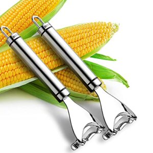 Stainless Steel Corn Peeler, ​Magic Corn Cob Stripper Tool - Corn Peeler for Corn On The Cob, Removes Kernels From Corn Cobs In Seconds, Kitchen Gadget (Set of 2)