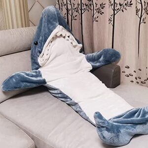 2023 New Shark Blanket Adult, Wearable Shark Blanket Super Soft Cozy Flannel Hoodie, Shark Blanket Hoodie Sleeping Bag (B-(M, 67inX27.5in))