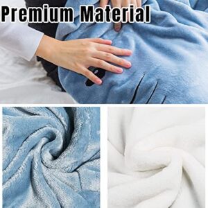 2023 New Shark Blanket Adult, Wearable Shark Blanket Super Soft Cozy Flannel Hoodie, Shark Blanket Hoodie Sleeping Bag (B-(M, 67inX27.5in))