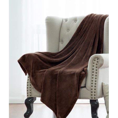 DiamondHome Super Soft Warm Light Weight Fleece Throw Blanket for Couch/Sofa/Bed/Chair in Living Room & Bed Room, 50" x 60" (Chocolate)