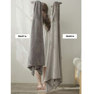 HOLY HOME My Neighbor, , Flannel Cosplay Blanket, Hooded Cloak Gray Cape,27x59in