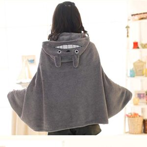 HOLY HOME My Neighbor, , Flannel Cosplay Blanket, Hooded Cloak Gray Cape,27x59in