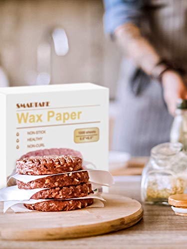 SMARTAKE 6 x 6 Inches Wax Paper, 1000 Pcs Non-Stick Hamburger Patty Paper, Square Sandwich Separators Wrap Paper, for Lunch, Restaurants, Barbecues, Picnics, Parties, Barbecue, White