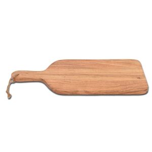 Samhita Acacia Wood Paddle Cutting Boards with handle for Kitchen, Cheese, and Food Serving Tray, Charcuterie Boards (15" x 7" x 0.65")