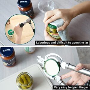 Zoiwdur Jar Opener, Multifunctional Jar Opener for Weak Hands, Stainless Steel Jar Lid Opener, Beer Bottle Opener for Seniors with Arthritis, Children