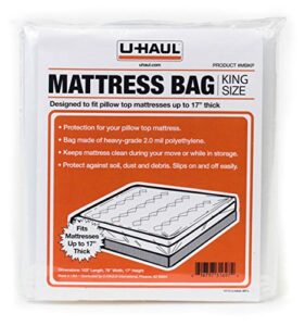u-haul king pillow top mattress bag (fits mattresses up to 17" thick) - 78" x 103" x 17"