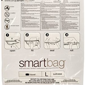 Smart Design Travel SmartBag Instant Space Saver Storage - Large - Airtight Double Zipper - Vacuum Seal - for Clothing, Pillows, Blankets, and More - Home Organization