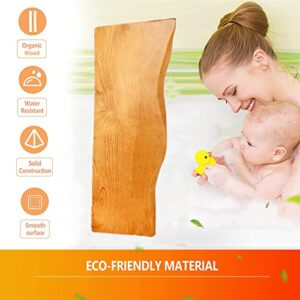 Bathtub Trays for Tub,Solid Wood Bath Tub Tray Table,Waterproof Bath Shelf Bath Tray for Bathtub,Thicken Wooden Bathtub Caddy Tray(35.4inch, Nature)