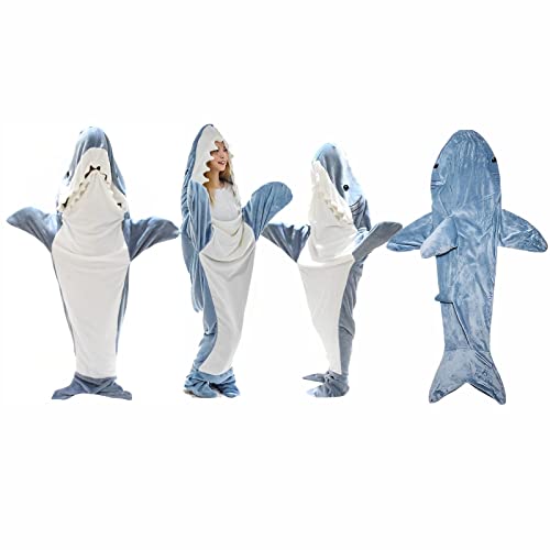 Giroayus Shark Blanket - Shark Blanket Adult, Shark Onesie Blanket, Shark Blanket Hoodie Wearable. (Shark Blanket, 75inX35.5in (L))