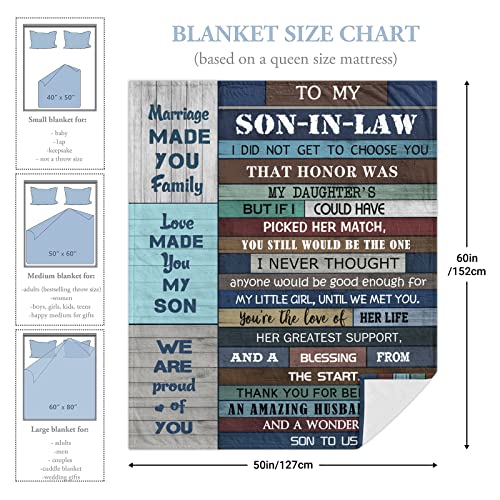 Omokil Son in Law Gifts - Son in Laws Gifts from Mother in Law - Gift for Son-in-Law - Son in Law Wedding Gift - Best Birthday Gifts for Son in Law - Future Son in Law Gift Blankets (50" X 60")