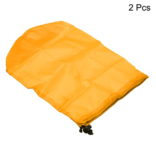 PATIKIL Clothes Storage Drawstring Bag, 2 Pack Large Size Clothes Blankets Organizer Bag with Strap for Camping Travel, Yellow