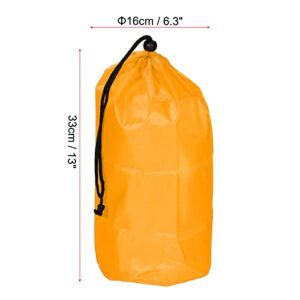 PATIKIL Clothes Storage Drawstring Bag, 2 Pack Large Size Clothes Blankets Organizer Bag with Strap for Camping Travel, Yellow