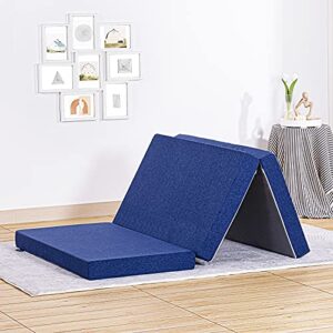 jingwei folding mattress, tri-fold memory foam mattress with washable cover, 3-inch, twin size, play mat, foldable bed, guest beds, camp portable bed, 38"*75*'3"