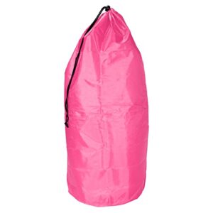 patikil clothes storage drawstring bag, extra large clothing blankets organizer bag with strap for camping home, pink