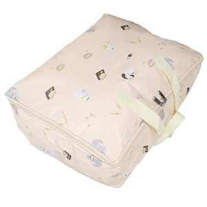 VADUMA Foldable Portable Storage Bag Double Zipper Design Moving Bags Totes Quilt Pillow Blanket Organizing Bag(Beige cat)