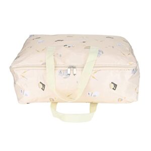 VADUMA Foldable Portable Storage Bag Double Zipper Design Moving Bags Totes Quilt Pillow Blanket Organizing Bag(Beige cat)