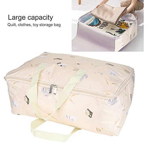 VADUMA Foldable Portable Storage Bag Double Zipper Design Moving Bags Totes Quilt Pillow Blanket Organizing Bag(Beige cat)