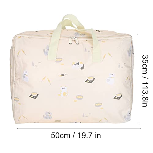 VADUMA Foldable Portable Storage Bag Double Zipper Design Moving Bags Totes Quilt Pillow Blanket Organizing Bag(Beige cat)