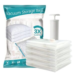 PicoHemmo Vacuum Storage Bags 10-PACK for Travel Packing Space Saver Bags for Comforters Blankets and Pillows Sealler Bags Hand Pump Included(S*2+M*3+L*3+J*2)