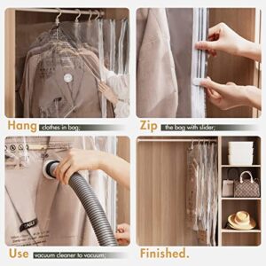 TAILI Hanging Vacuum Storage Bags Variety 7 Pack and Cube Vacuum Storage Bags 3 Jumbo Pack Flying Crane Style