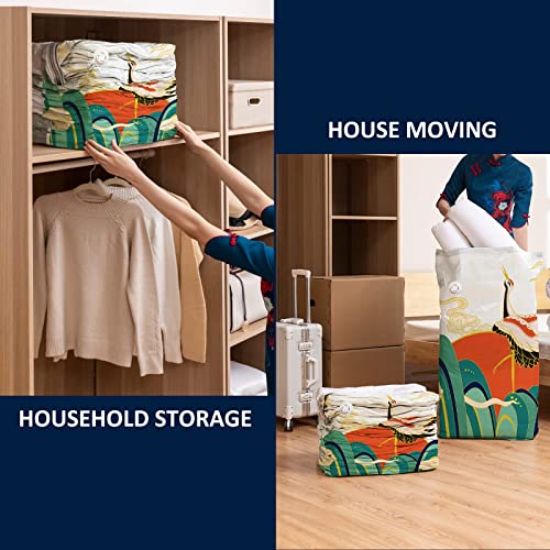 TAILI Hanging Vacuum Storage Bags Variety 7 Pack and Cube Vacuum Storage Bags 3 Jumbo Pack Flying Crane Style