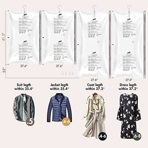 TAILI Hanging Vacuum Storage Bags Variety 7 Pack and Cube Vacuum Storage Bags 3 Jumbo Pack Flying Crane Style