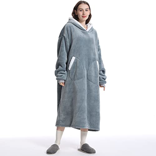 MOHOHO Oversized Blanket Hoodie , Hood, Hoodie Blanket Sweatshirt, One Size,Soft Comfy Wearable Blanket for Adults Men or Women (one Size)