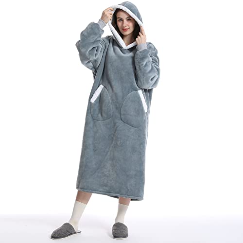 MOHOHO Oversized Blanket Hoodie , Hood, Hoodie Blanket Sweatshirt, One Size,Soft Comfy Wearable Blanket for Adults Men or Women (one Size)