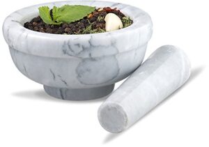 sagler mortar and pestle set marble grey 3.75 inches diameter