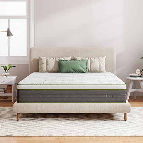 Novilla Queen Mattress,12 Inch Gel Memory Foam Hybrid Mattress in a Box with Individual Pocket Springs, Motion Isolation & Pressure Relief, Medium Firm Queen Size Bed Mattresses, vigour