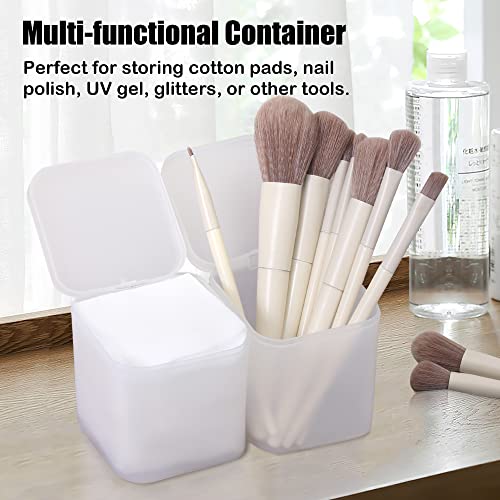 3 Pack Set Plastic Square Storage Bin-Cabinet,Cosmetic Storage Organizer Box,Cotton Pads Storage Box, Cotton Swabs Holder, Gift Box Clear Container fot Toiletries, Makeup,Hair Accessories,Crafts