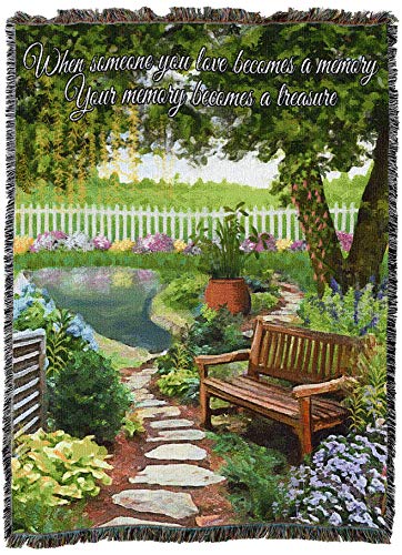 Pure Country Weavers Tranquil Garden Blanket - When Someone You Love Becomes A Memory - Sympathy Bereavement Gift Tapestry Throw Woven from Cotton - Made in The USA (72x54)