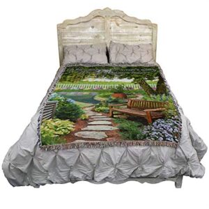 Pure Country Weavers Tranquil Garden Blanket - When Someone You Love Becomes A Memory - Sympathy Bereavement Gift Tapestry Throw Woven from Cotton - Made in The USA (72x54)