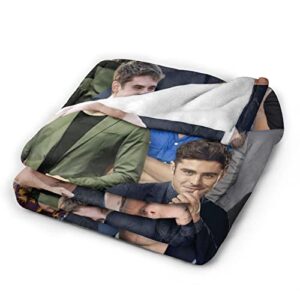 Ultra-Soft Fluffy Zac Efron Blanket Home Decor Throw Blanket Gift for Adults/Kids 50in×40in