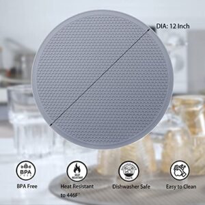 To encounter Silicone Microwave Mat - Round 12" x 12" - Set of 2 Heat Resistant Multifunctional Mat, Splatter Guard, Trivet, Hot Pad, Pot Holder